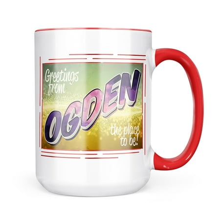 

Neonblond Greetings from Ogden Vintage Postcard Mug gift for Coffee Tea lovers