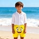 thumbnail image 1 of Pantalones cortos de playa para niños y niñas, de color liso, con estampado de expresión, transpirables y con bolsillos, para verano, 1 of 6