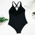 thumbnail image 4 of Finelylove One Piece Swimsuit Tummy Concealing Halter Bra Style Bikini Black XL, 4 of 8