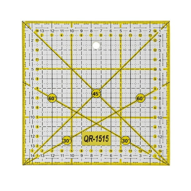 Regla cuadrada para acolchar - 15 cm x 15 cm, ángulos de 30°-90°, alta precisión - para proyectos de costura y patchwork