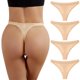 thumbnail image 1 of Gibobby 4 piezas Tangas de mujer Calzoncillos Patchwork Color Ropa interior Bragas Bikini Sólido Calzoncillos para mujer Bragas Regalo de Navidad(C,G), 1 of 5