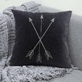 thumbnail image 3 of Black and White Feather Retro Magic Boho Arrow Pattern 16x16 Inch Linen Bohemian Geometric Square Throw Pillow Case Decorative Cushion Slipcover Home Decor Sofa Accent Pillowcase Slip Cover, 3 of 3