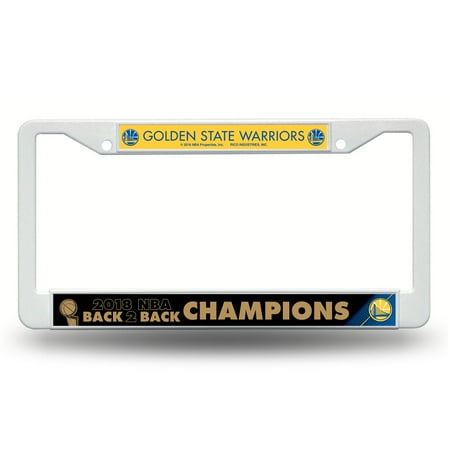National Champions License Plate - Golden State Warriors Official NBA 2018 National Champions License Plate Frame Plastic by Rico 387387