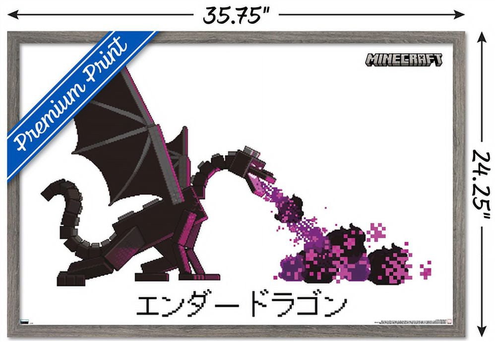 Minecraft - Ender Dragon Wall Poster, 22.375" x 34" Framed