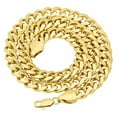 thumbnail image 4 of 9.2mm Polished 0.25 mils 14k Yellow Gold Plated Cuban Link Chain Necklace + Bracelet Set, 24" (Necklace) + 7" (Bracelet), 4 of 6