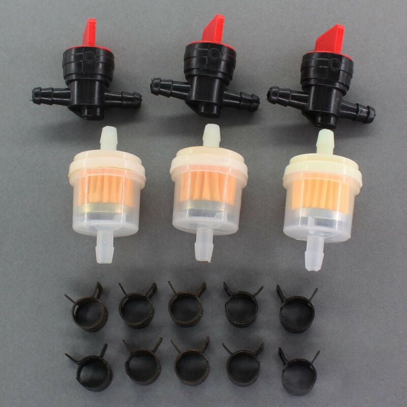 16PCS Replacement 1/4inch In Line Fuel Gas Filter Shut Cut Off Valve