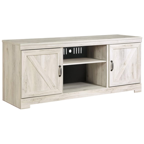 Bowery Hill Modern 63" Engineered Wood TV Stand in White Wash