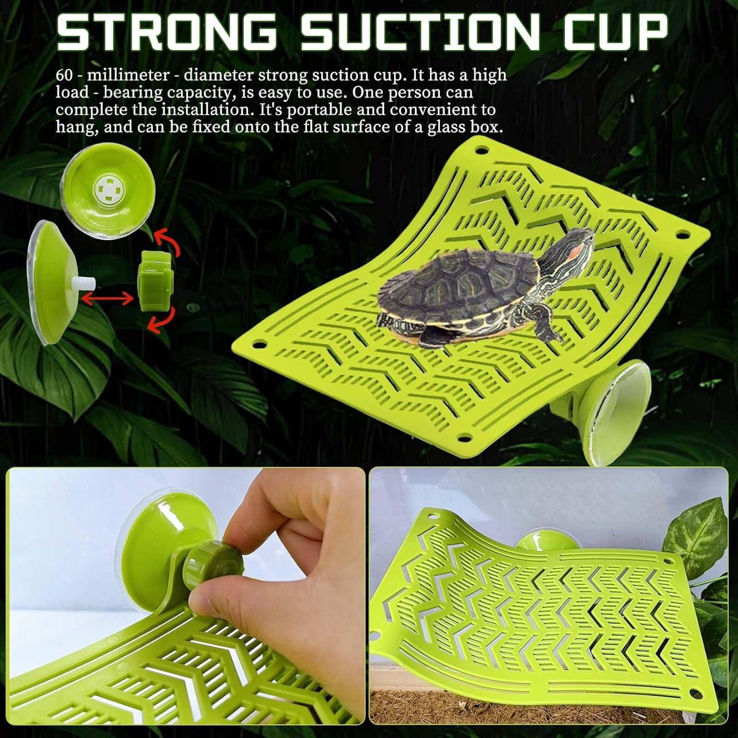 Bearded Dragon Hammock, Turtle Basking Platform with Suction Cups, Lizard Lounger, Reptile Hammocks Climbing Accessories for Crested Gecko, Frog, Snakes, Amphibian