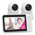 thumbnail image 1 of VTech VM924-2 Monitor remoto para bebés con zoom panorámico, inclinable y con 2 cámaras y audio, pantalla LCD de 5", transmisión de video de hasta 17 horas y batería de 31 horas para audio, visión noc, 1 of 5
