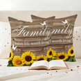 thumbnail image 3 of Yellow Sunflowers Pillow Covers 2 Pack Family Brown Wood Striped Countryside Pillowcase Waterproof Outdoor Throw Pillow Cover for Patio Garden Square Cushion 24”x24”, 3 of 9