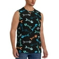 thumbnail image 2 of Yiaed Little Fish Skeleton Print Men's Singlet Vests Summer Running Muscle Tank Tops Gym Undershirt Round Neck Sleeveless for man, 2 of 5