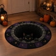 thumbnail image 4 of sruoe Spooky Cat 3D Visual Round Halloween Rug, Eerie Illusion Floor Mat, Scary Halloween Decorations for Living Room, Bedroom, Entryway, 4 of 7