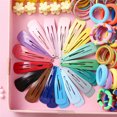 thumbnail image 4 of 2024 New Colorful Cute Hair Ties Hair Clips Hairband Sets, Soft Scrunchies Hair Ties Elastic Hair Bands Small Rubber Elastic Ponytail Holders Set for Girls Kids Women Mother's Day Gift (130PCS Set), 4 of 9