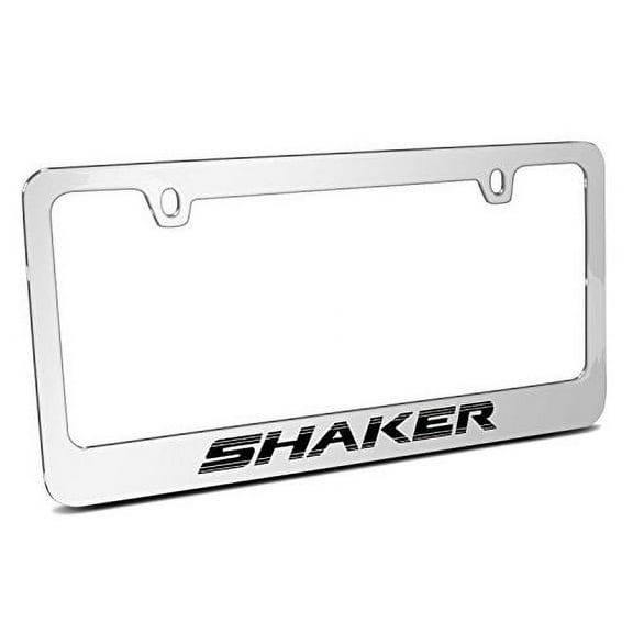 Dodge Challenger Shaker 3D Embossed Letters on Mirror Chrome Metal License Plate Frame
