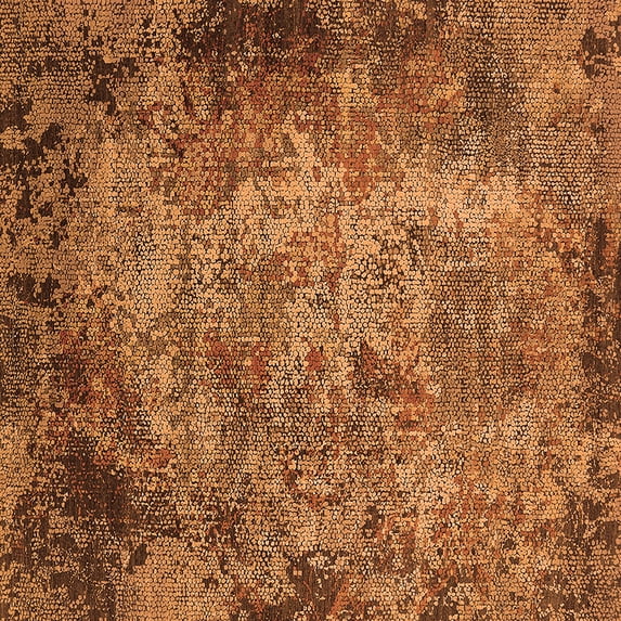 Ahgly Company Indoor Square Oriental Orange Industrial Area Rugs, 4' Square