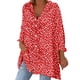 thumbnail image 1 of Tops de mujer Fshion Impreso Single Breasted Camisa de manga larga Blusa Tops Pompotops FGAJ20453, 1 of 8