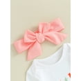 thumbnail image 5 of Liacowi Sister Matching Romper Outfits Letter Print Long Sleeve Romper + Solid Color Long Pants +Bow Headband, 5 of 9