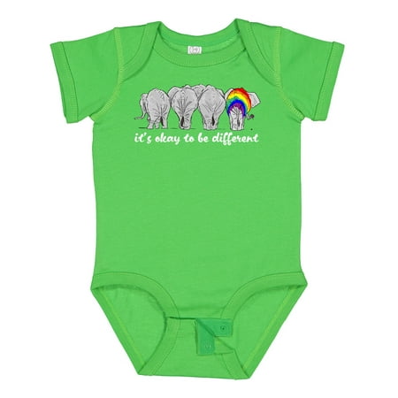 

Inktastic It s Okay to Be Different Elephant Rainbow Gay Pride Flag Gift Baby Boy or Baby Girl Bodysuit