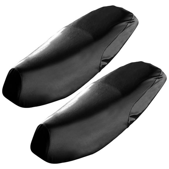 YFJQTZX 2pc Waterproof Cycling Motorcycle Electric Leather Pad Comfortable Seat Saddle Cover Cushion Size L (Black)