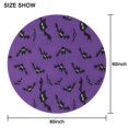 thumbnail image 6 of Purple Halloween Black Bats Round Tablecloth 60"x60",Wrinkle Wipeable Table Cloth for Kitchen Dining Room Picnic Patio Party, 6 of 6