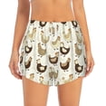 thumbnail image 3 of Uemuo Funny Chicken Pattern Women's Athletic Shorts High Waisted Running Shorts with Liner Pockets Gym Elastic Workout Shorts-X-Large, 3 of 9