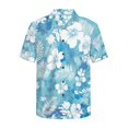 thumbnail image 5 of KUIFORTI Hawaii Matching Couple Outfits Blue Hibiscus Floral Women's Casual Dresses & Men's Hawaiian Shirt for Summer Vacation Trip Lightweight with Soft Fabric Quick-dry, 5 of 7