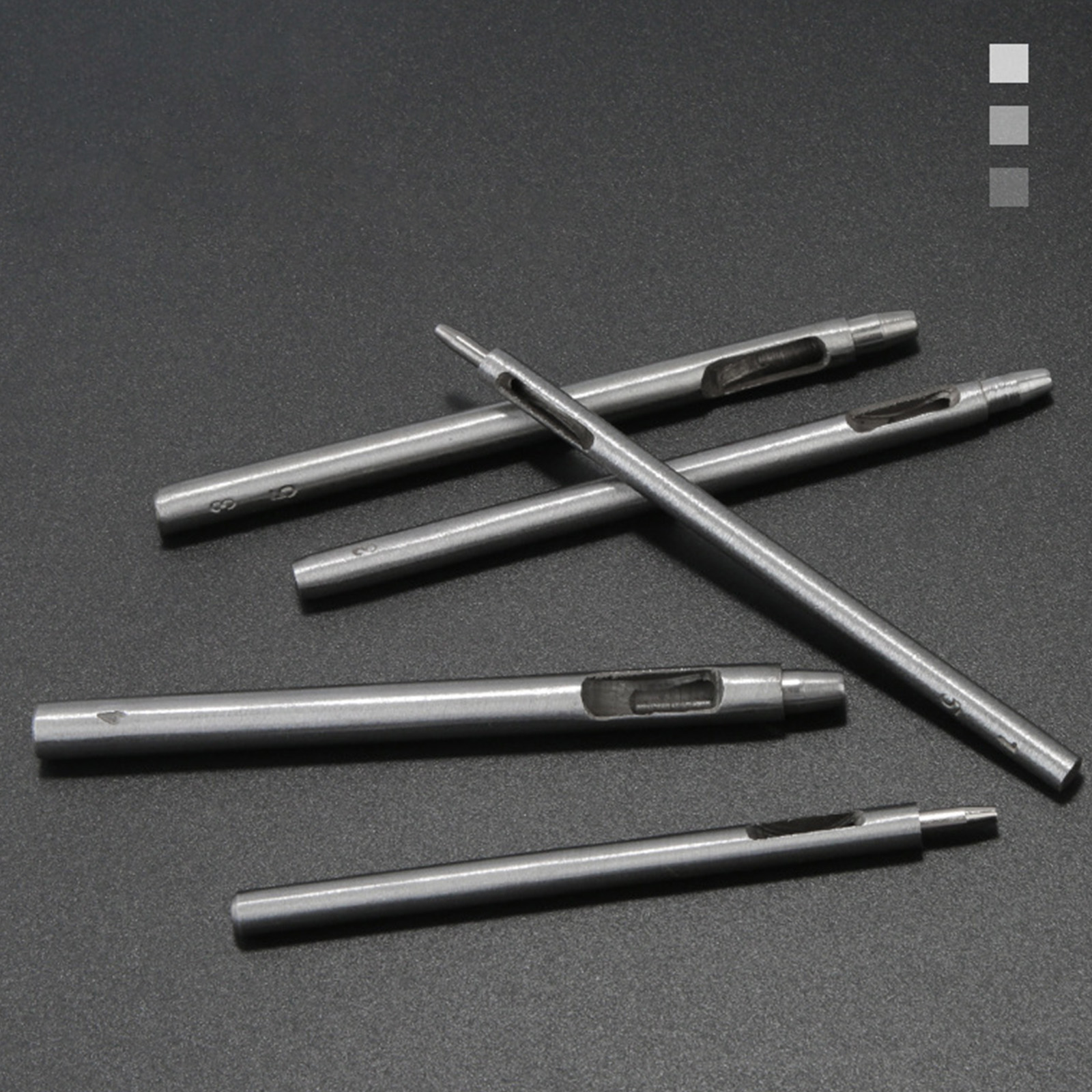 11Pcs Hollow Leather Hole Puncher 0.5mm-4.0mm Metal Round Hole Punching Tool With Ergonomic Handle For Leather Working