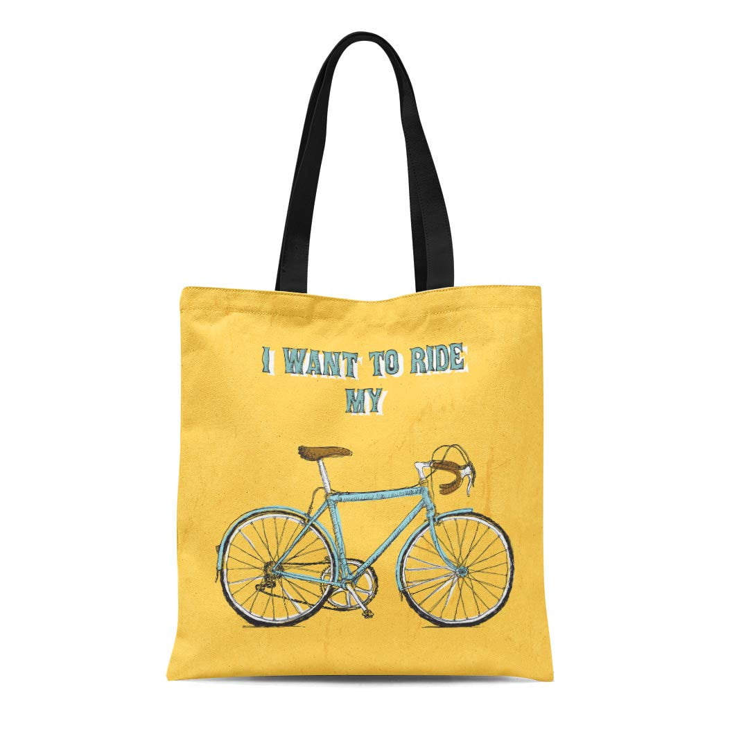 HATIART Canvas Tote Bag Hipster Vintage Bycicle Bicycle Bike Biking Board Cycle Drawn Reusable Shoulder Grocery Shopping Bags Handbag Walmart