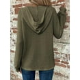 thumbnail image 3 of SIEANE Women's Hoodie Oversized Waffle Knit Tops Henley Casual Shirts Long Sleeve V Neck Solid Color Casual Tunic Sweatshirt S-2XL, 3 of 5