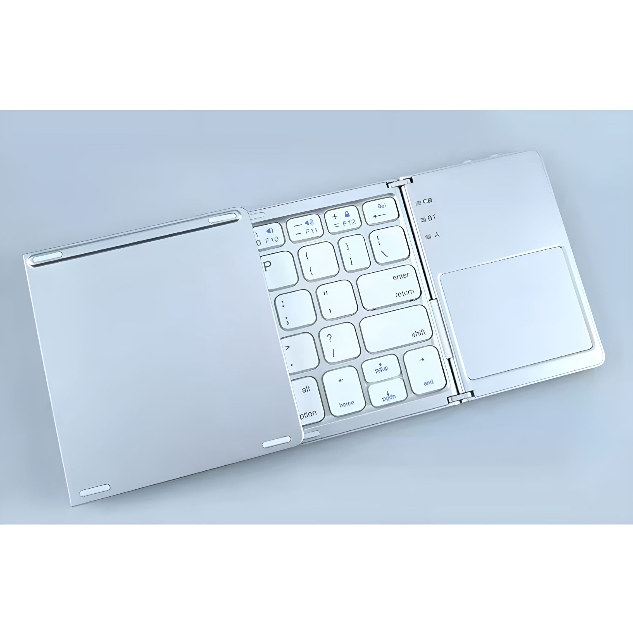 GJX Mini Folding Wireless Keyboard Bluetooth Portable Universal Foldable Touchpad for Android iOS Tablet Rechargeable Slim Lightweight Security Lock Screen for Travel Office Home