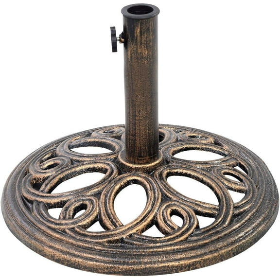 YANG2 ,18" Round Umbrella Base Stand 23Lbs Cast Iron Market Patio Outdoor Deck Porch Lawn Garden Heavy Duty Patio Umbrella Base Stand
