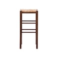 thumbnail image 4 of Linon Backless Set of Two 29" Wooden Barstools Handwoven Seat in Walnut, 4 of 15