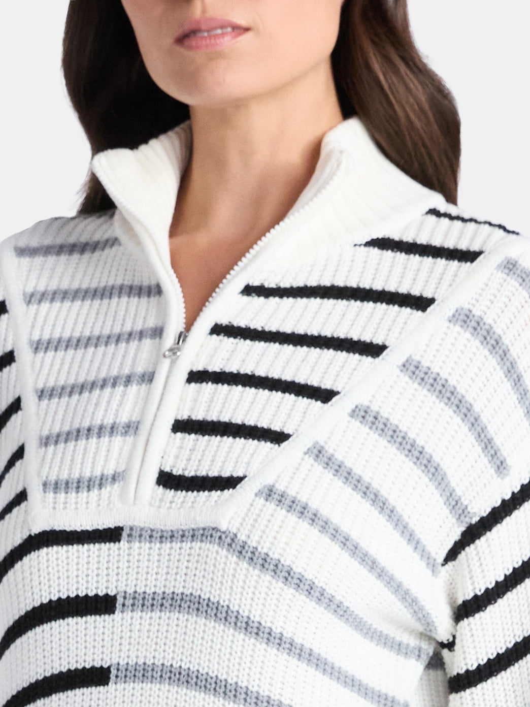 Time and Tru Women's Half Zip Pullover Sweater, Midweight, Sizes XS-XXXL