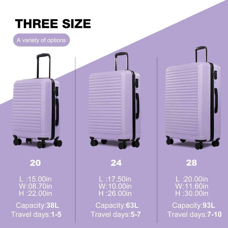 Travelhouse Hardshell 3 Piece Luggage Set, TSA Lock, Spinner
