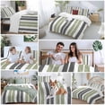 thumbnail image 5 of Sage Green Bedding Duvet Cover Set Twin Size 4 Pieces and Grey Striped Rectangular Geometric Bedding Set with Zipper Closure, 1 Comforter Cover 68x86 Inches 1 Flat Sheet & 2 Pillow Cases, 5 of 7