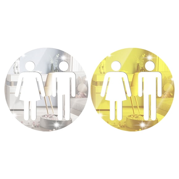 KAKOWELY funny bathroom signs 2pcs Self-Stick Unisex Restroom Signs For Men And Women Restroom Signs For For Office Or Business Bathroom Door Or Wall Decor