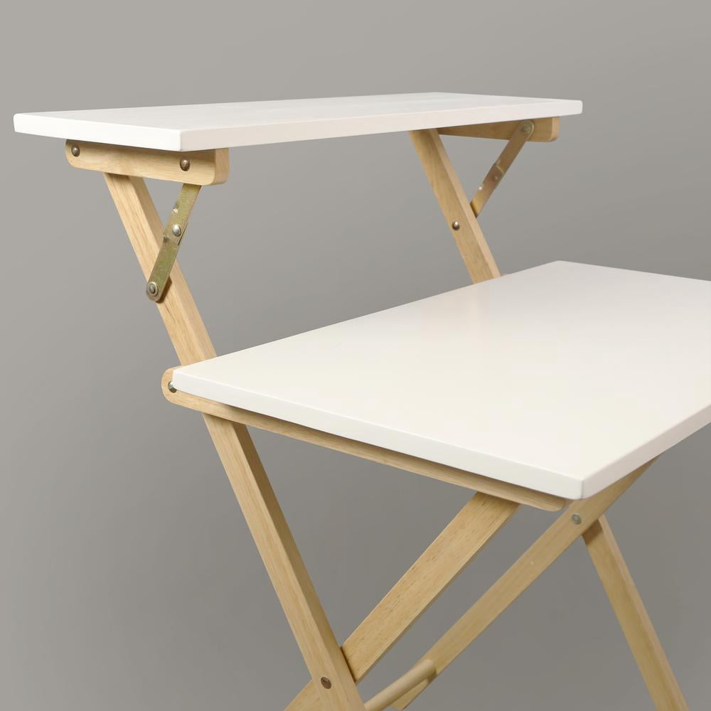 Casual Home Solid Wood 2-tier Folding Laptop Working Desk