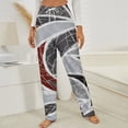 thumbnail image 3 of Abstract Red Grey Mosaic Art Winter Female Pants Flannel High Waist Women Pants Lady Warm Straight Leg Plush Trousers, 3 of 7
