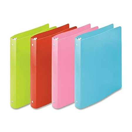 4-pack Wilson Jones ACCOHIDE Round Ring Binder, 1/2 Inch Capacity, Letter Size, Point Flexible Cover, Fashion Assorted Colors, 4-pack, Red, Light Blue, Pink and Lemon Lime (Best Deals On Binders)