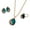 Green, variant on UDIYO Women Jewelry Set Shiny Water-Drop Shape Rhinestone Necklace Earrings Ring Gift