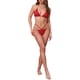 thumbnail image 2 of INSPIRAR CHIC Conjuntos de Bikini de Cadena de Corazón con Rhinestones para Mujeres de 2 Piezas, Top Halter y Parte Inferior Triangular, Trajes de Baño Talla X-Small Rojo, 2 of 5