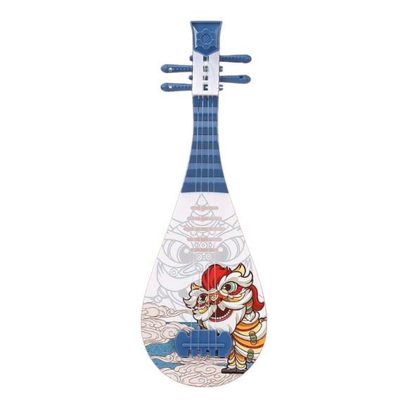 Guitarra para niños, juguete musical, ukelele de simulación, regalo de cumpleaños, animal de dibujos animados 4 Azul