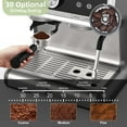 thumbnail image 4 of 20 Bar Barista-Grade  Machine – Conical Burr Grinder, Steam Wand, PID Control, Stainless Steel, 95oz Detachable Tank, Silver Gray, for Home Cafe, 4 of 6