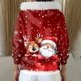 thumbnail image 5 of Women's Fashion Casual Sweater Zipper Cardigan, Christmas Themed Print Plush Hooded Jacket for Seasonal Holiday Cheer and Style,Vermilion,XL, 5 of 6
