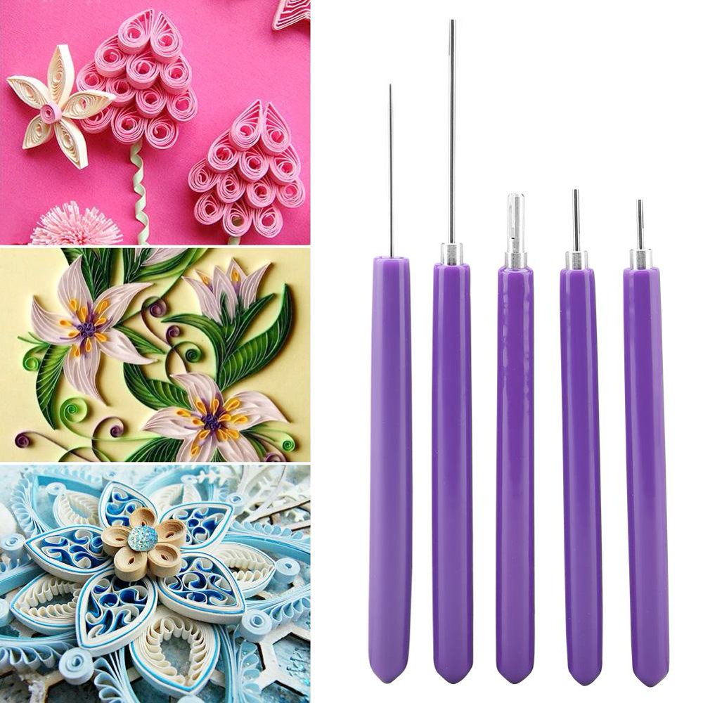 YLSHRF Multifunction 5 Pcs Different Size Quilling Slotted Tools Paper