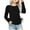 Black, variant on 1725 Girls' Long Sleeve Crew Neck Ruched Knot Side T-Shirt - Casual Loose Tee with Printed Design, Soft Breathable Fabric, 3-14 Years Sizes