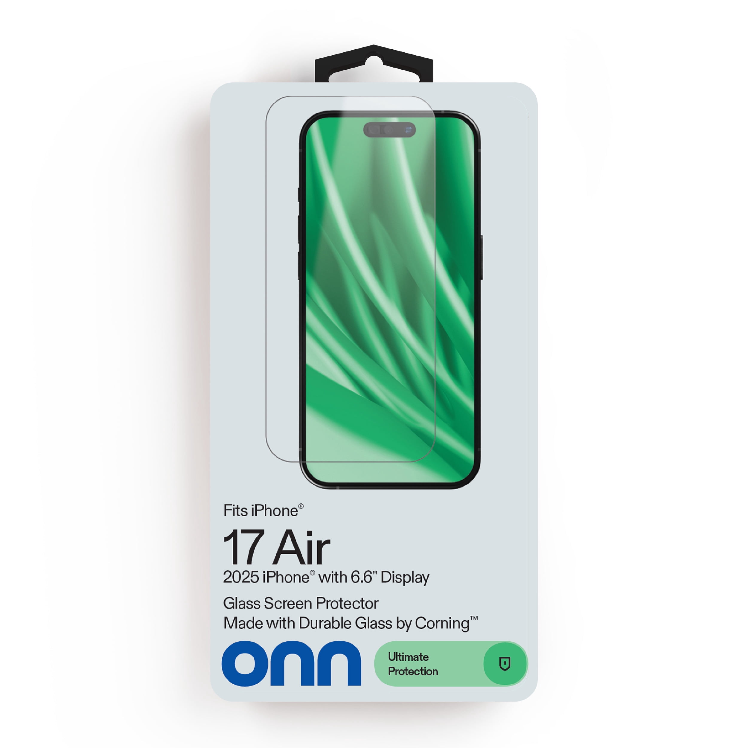onn Corning Glass Screen Protector for iPhone Air, Made with Durable Glass by Corning, with Easy Application Tray