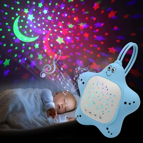 ACDANC Portable Baby White Noise Sound Machine, Rechargeable Baby Soother with Projector Night Light for Deep Restful Sleep, Sleep Sound Aid Soother Calming Music