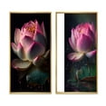 thumbnail image 2 of Designart "Beautiful Pink Lotus Blossoming Elegance I" Lotus Framed Wall Art Set Of 2 - Modern Pink Framed Wall Art Set Of 2, 2 of 6