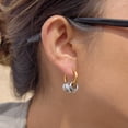 thumbnail image 4 of Faty-T Hoop Earrings Pave Circle Charm - Elegant Jewelry for Special Occasions, 4 of 9
